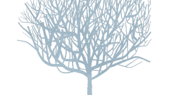 winter tree 02 snow blue tree with branches only