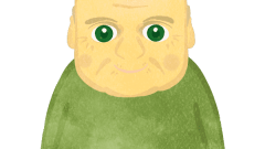 bald old man upper body e