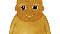 bald old man upper body f