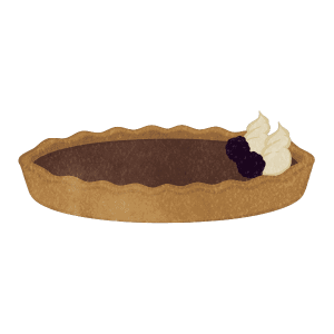 Chocolate Tart With Blueberry And Whipped Cream Decoration 01