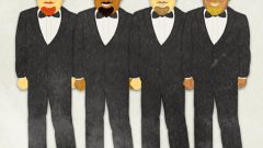 set of bearded man wearing a tuxedo efgh