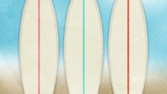 set of surfing surfboards