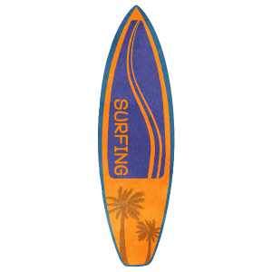 Surfing Surfboard With Palm Tree And Surfing Text Design 02