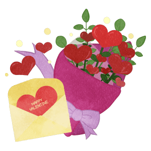 Valentines Day Heart Bouquet And Valentine Card 01