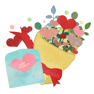 Valentines Day Heart Bouquet And Valentine Card 02