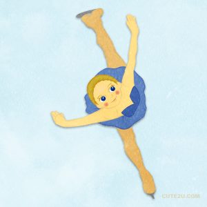 Figure Skate Girls In Cute Outfit A Camel Pose