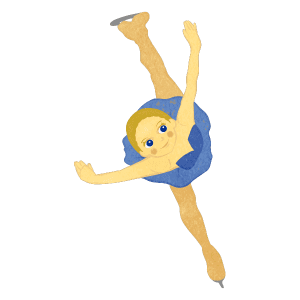 Figure Skate Girls In Cute Outfit A Camel Pose
