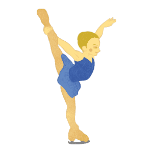 Figure Skate Girls In Cute Outfit A Candle Spin