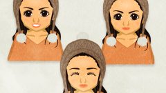 set of girl dressed warmly upper body c