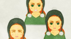 set of girl dressed warmly upper body e