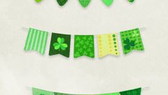 set of saint patricks day flags