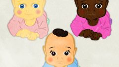 set of baby lying one ones face