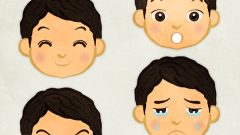 set of smiling boys face with a little natural perm c01