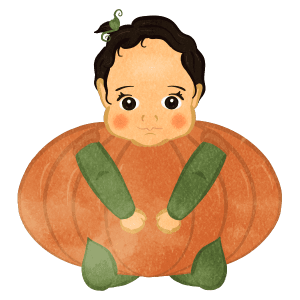 Girl Wearing A Pumpkin Costume 01c 02