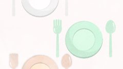 pink green and white spoon fork and plate sets