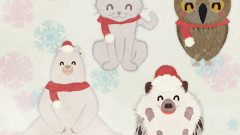 set of animal santas