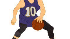 basketball player dribbling 01 c blue uniform