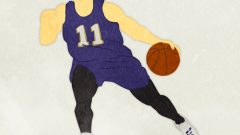 basketball player dribbling 02 a blue uniform