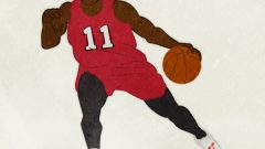 basketball player dribbling 02 b red uniform