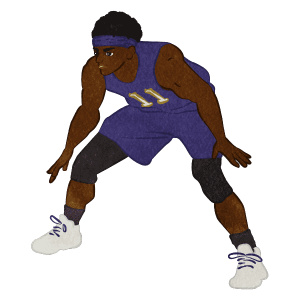 Basketball Player Offence Defence 01 B Blue Uniform