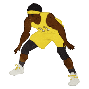 Basketball Player Offence Defence 01 B Yellow Uniform