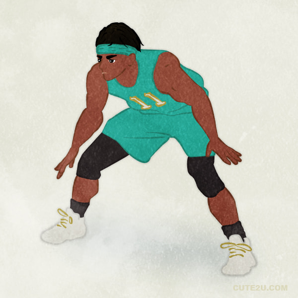Basketball Player Offence Defence 01 D Emerald Green Uniform