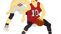 basketball player offensive and defensice play 2 men 01 01