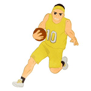 Basketball Stealing The Ball C Yellow Uniform