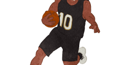 basketball stealing the ball d black uniform