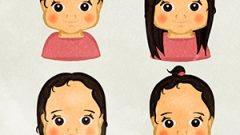 Little Girl With Various Hairstyle Variations C