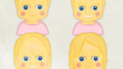 Little girl with various hairstyle variations A