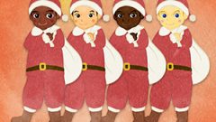 Christmas Santa Santa Claus Giving Presents abcd