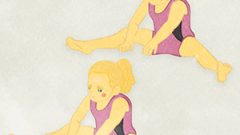 SPORTS Gymnastics A Girl Doing Stretching Exercisesc A