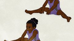 SPORTS Gymnastics A Girl Doing Stretching Exercisesc B