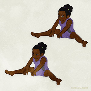 SPORTS Gymnastics A Girl Doing Stretching