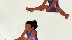 SPORTS Gymnastics A Girl Doing Stretching Exercisesc D