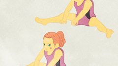 SPORTS Gymnastics A Girl Doing Stretching Exercisesc E