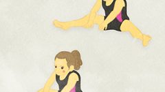 SPORTS Gymnastics A Girl Doing Stretching Exercisesc G