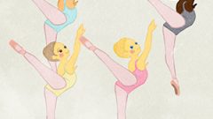 Ballet Lesson Basic Girl Practice Arabesque 02 ABCG