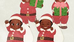 Christmas Children Santas Little Girl D
