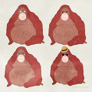 ANIMAL Orangutan01 Sitting Orangutan02