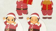 Christmas Children Santas Little Girl C