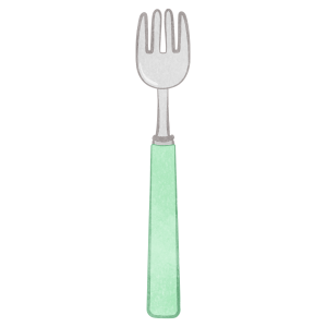 Spoon And Fork And Knife Set 02 Green Fork