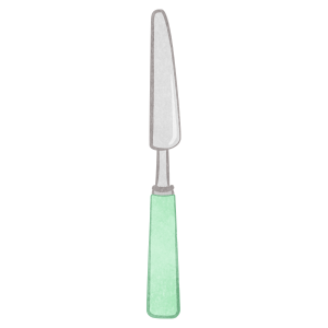 Spoon And Fork And Knife Set 02 Green Knife