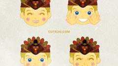 Thanksgiving Boy Wearing A Turkey Mask A