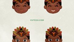 Thanksgiving Boy Wearing A Turkey Mask D