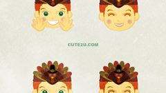 Thanksgiving Boy Wearing A Turkey Mask E