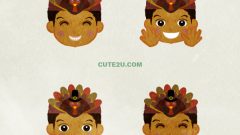 Thanksgiving Boy Wearing A Turkey Mask F