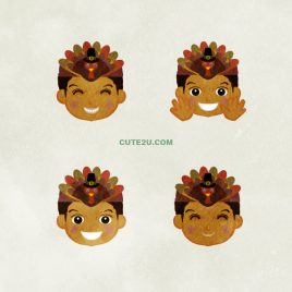 Thanksgiving Boy Wearing A Turkey Mask F