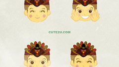 Thanksgiving Boy Wearing A Turkey Mask G